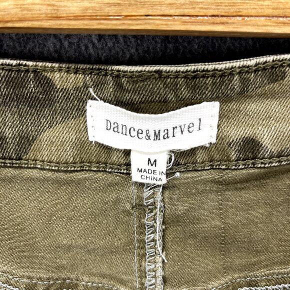 DANCE & MARVEL Skirt Womens Medium Army Green Camouflage Mini Distressed Y2K - Picture 9 of 14